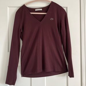 Lacoste long sleeve shirt in a size M